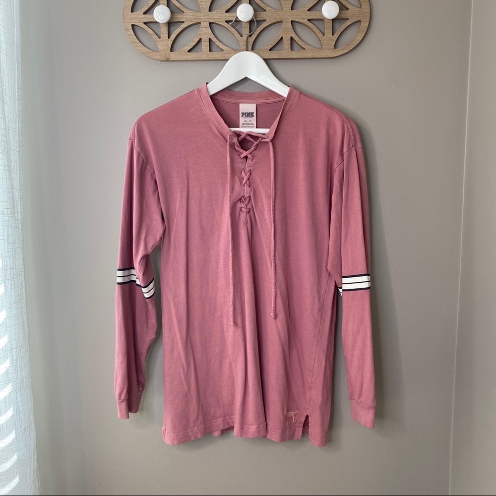 PINK Victoria's Secret Long Sleeve Shirt Pink Sz XS